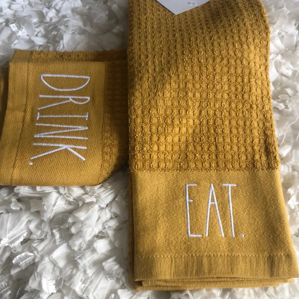 Rae Dunn EAT DRINK kitchen towels